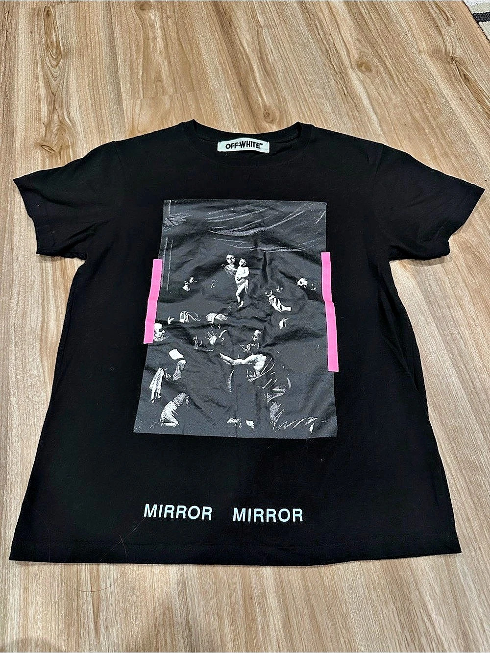 Off-White Caravaggio Print T-Shirt Mirror Graphic Medium